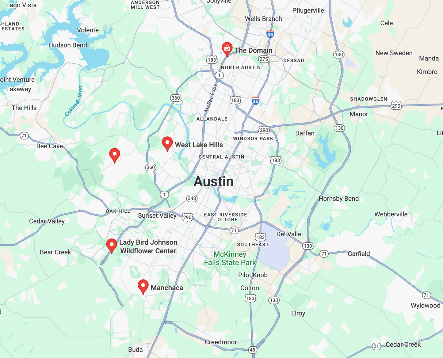 Out of Town Wedding (Zone One): Domain, Barton Creek, Westlake, Manchaca, Wildflower Center