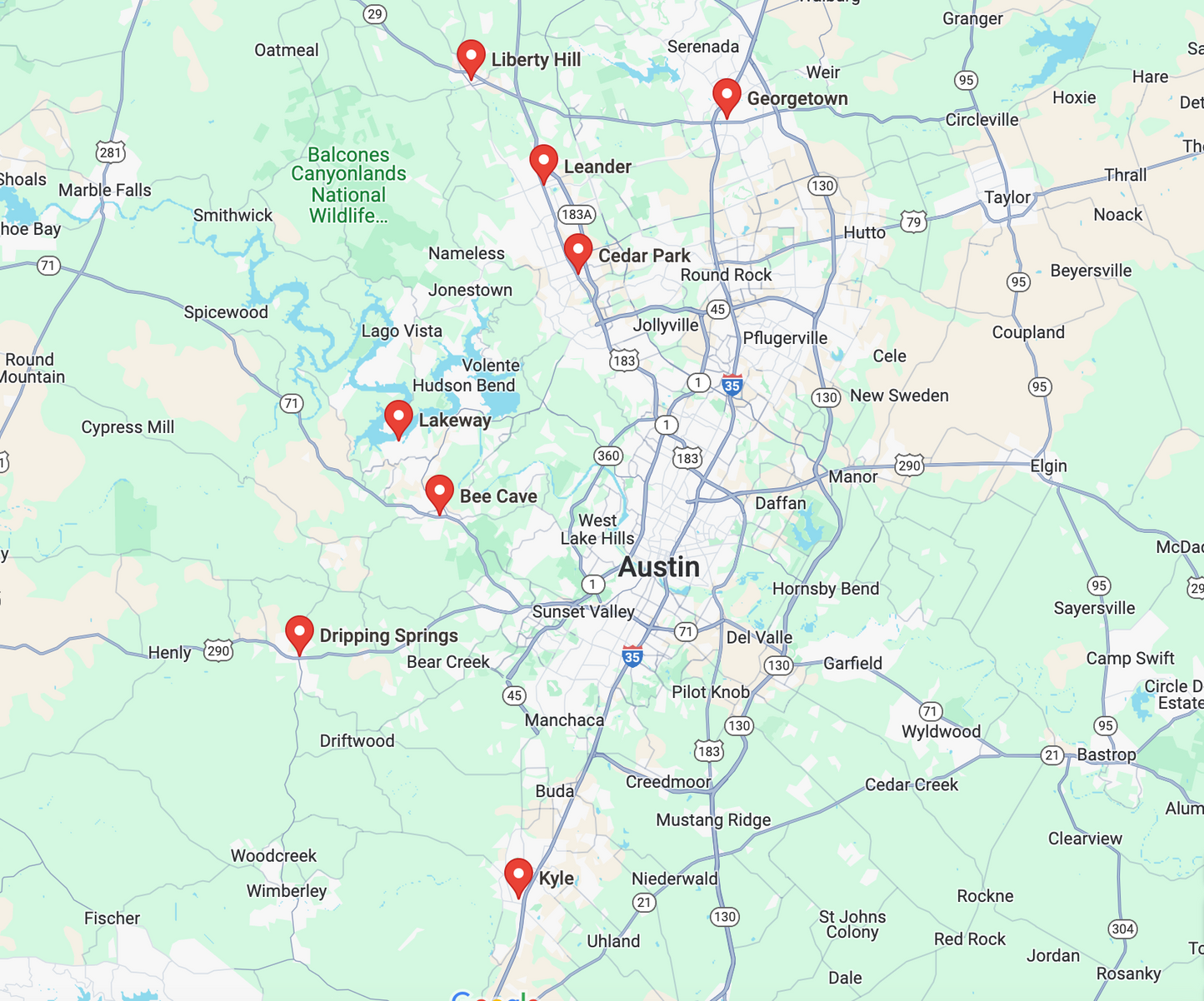 Out of Town Wedding (Zone Three): Liberty Hill, Leander Cedar Park, Georgetown, Dripping Springs, Bee Cave, Kyle, Lakeway