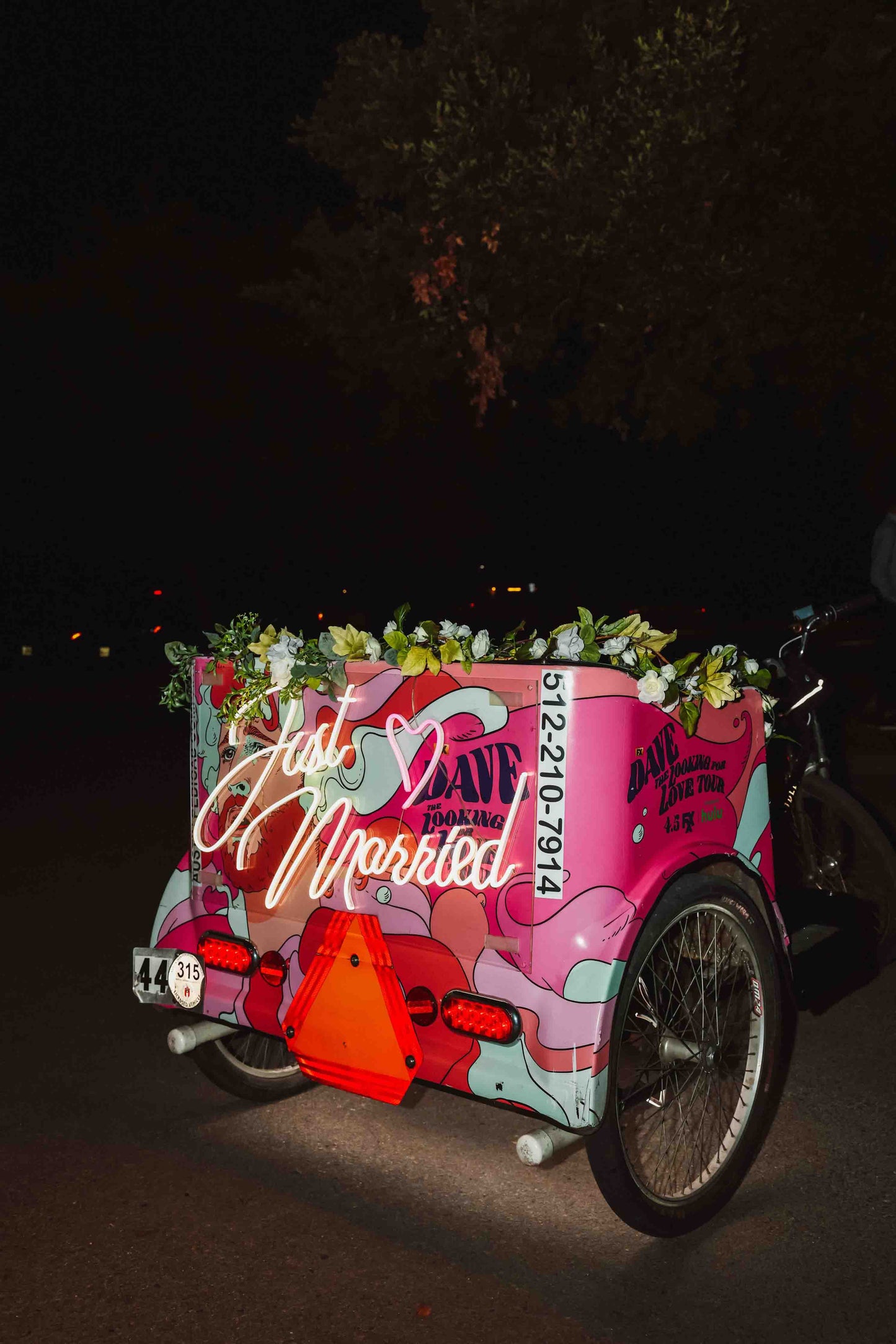 Wedding Exit Pedicab with Premium Decorations